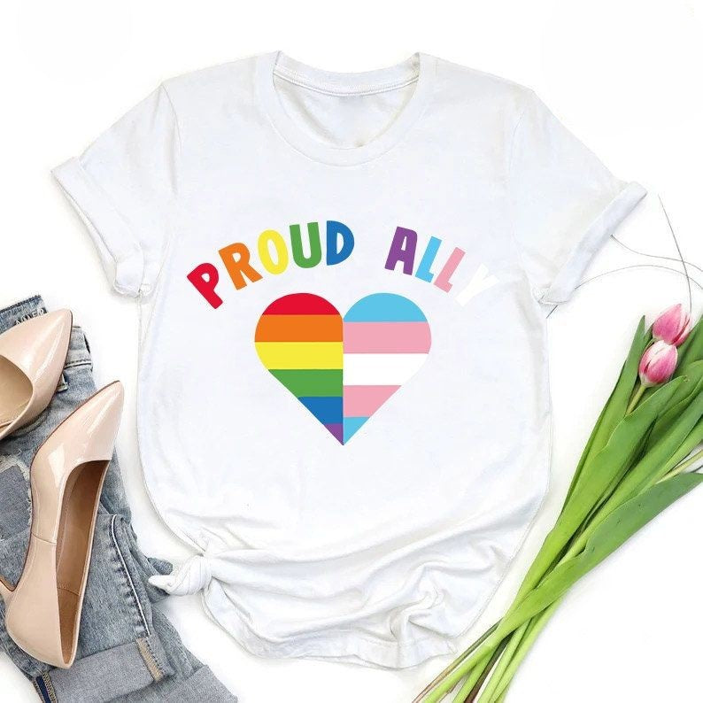 Pride Ally Heart Print T-shirt