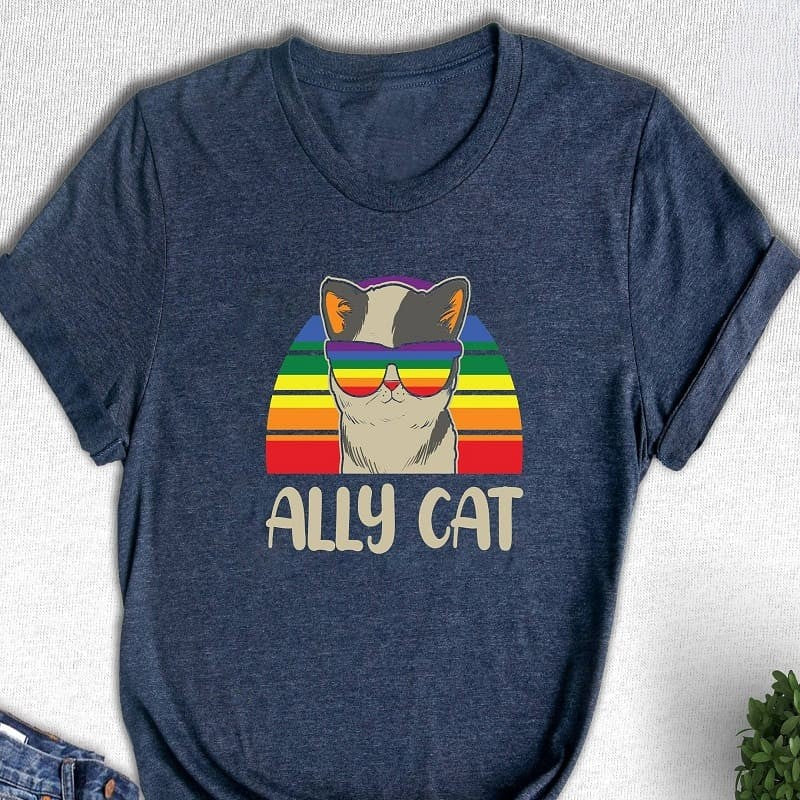 Ally Cat Vintage Print T-shirt