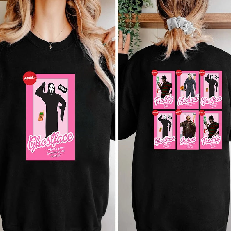 Horror Characters Halloween Barbie Sweatshirt