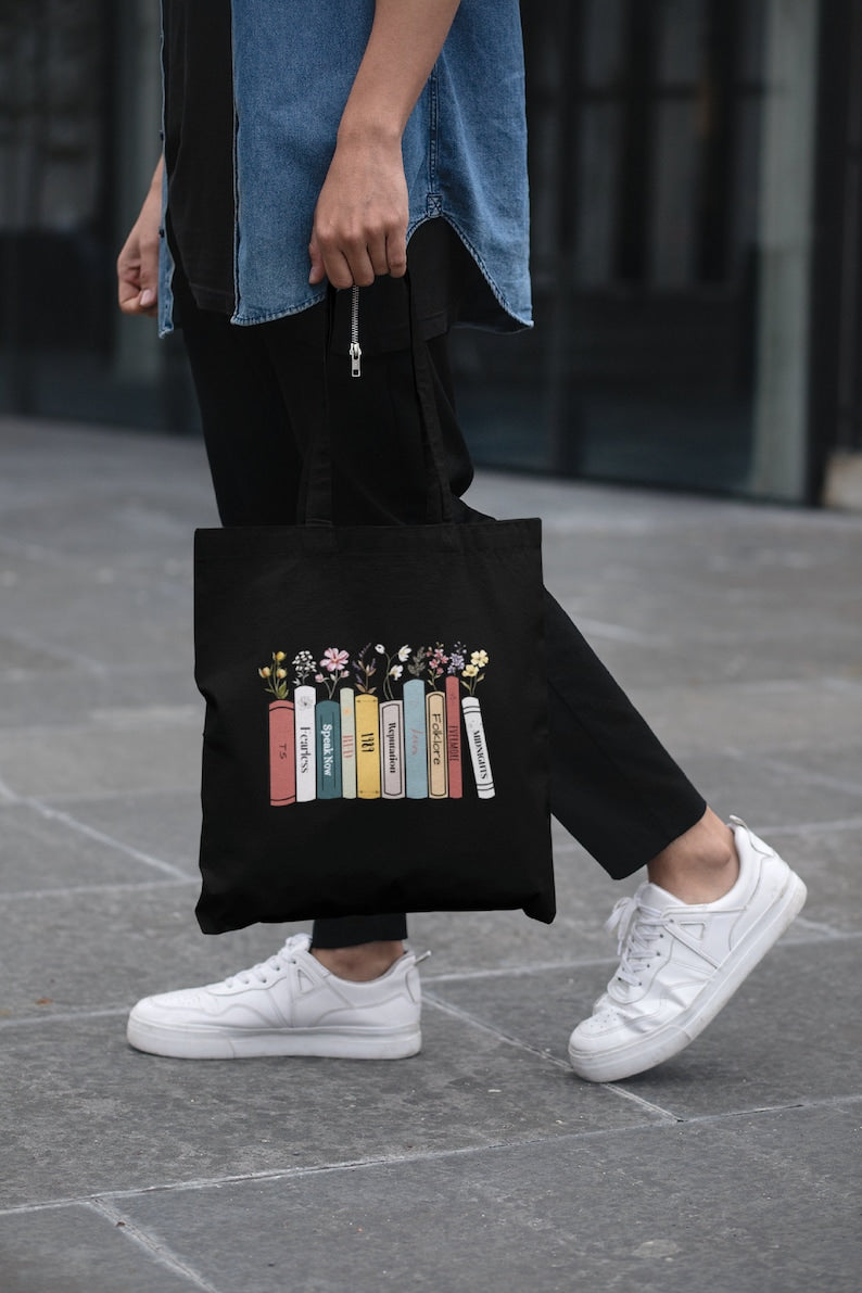 Albums as books Floral Print Canvas Tote Bag