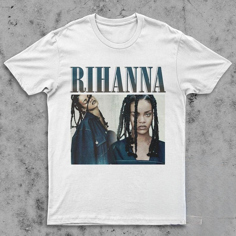RIHANNA Letter Print Casual T-shirt