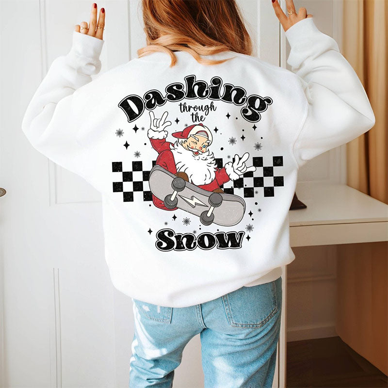 Retro Christmas Santa Claus Cute Crewneck Sweatshirt
