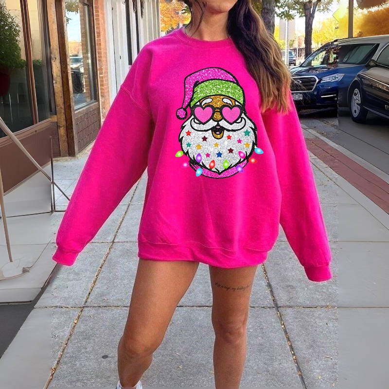 Santa with Sunglasses Trendy Sweatshirt