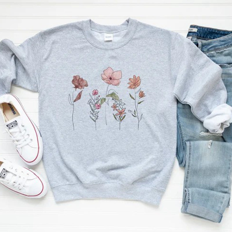 Wildflower Sweatshirt, Botanical Sweatshirts